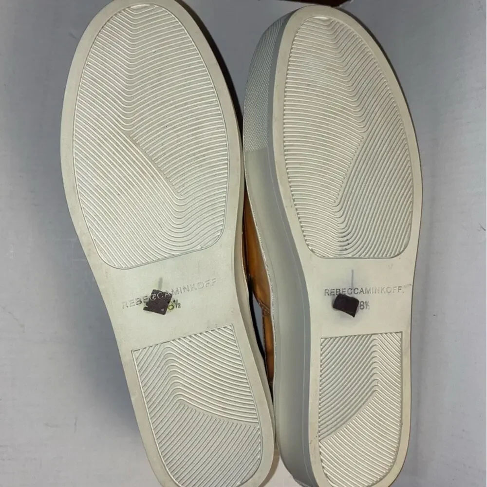 Rebecca Minkoff nana leather slip on sneakers rose gold metallic women's 8.5